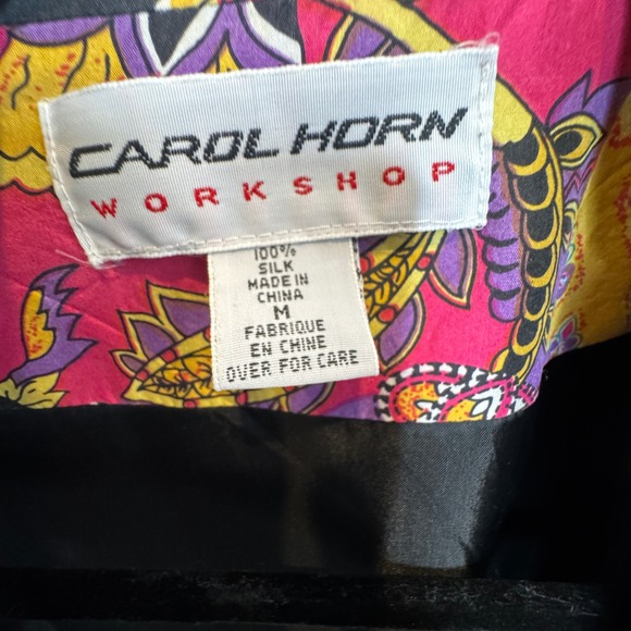 Vintage Silk 1980s Blazer Retro Shoulder Pads Maximalist Polka Dot Patchwork - Picture 3 of 9